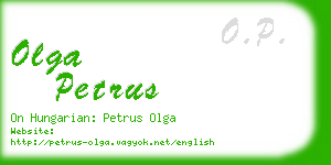 olga petrus business card